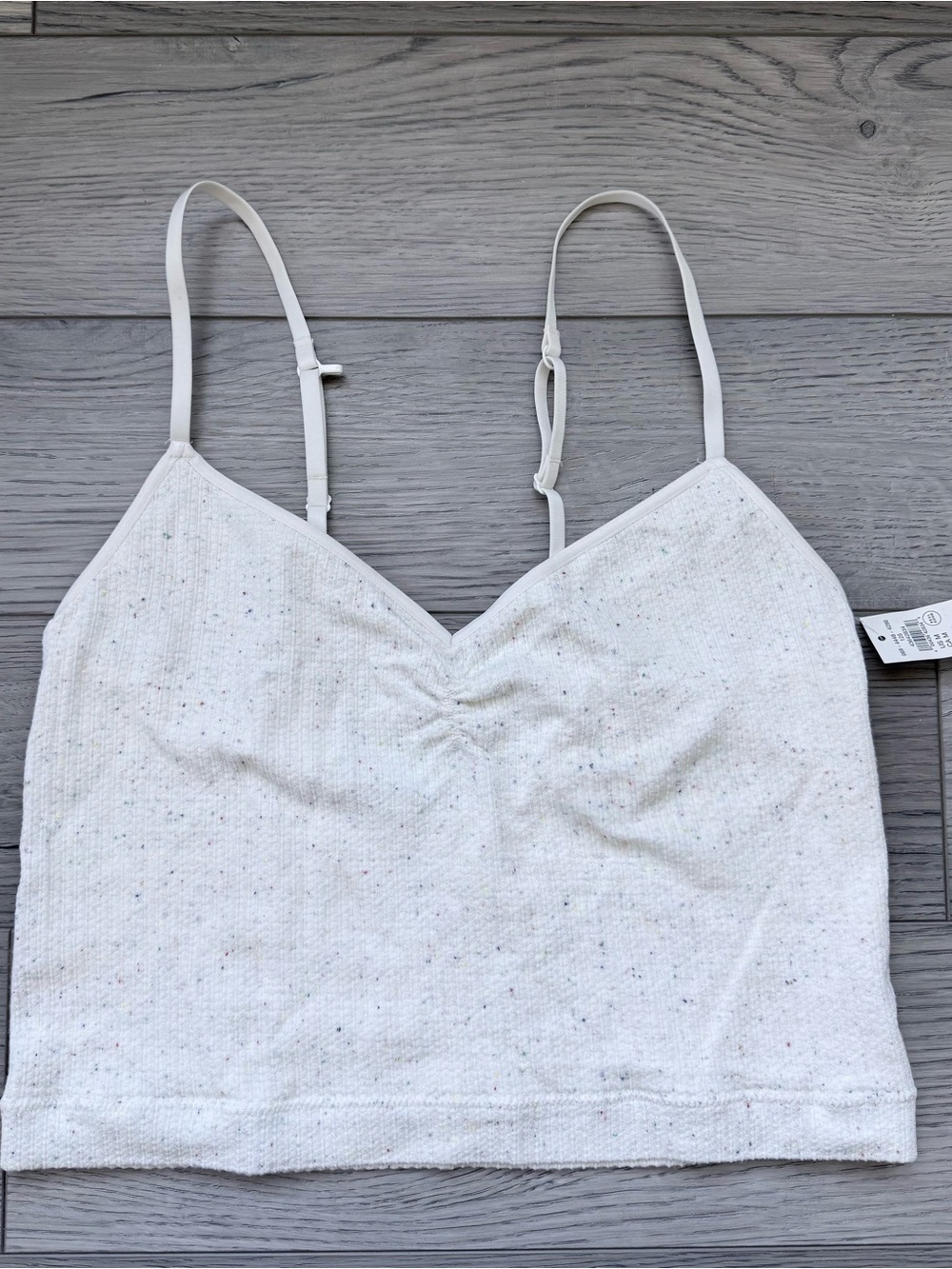 Aerie white/cream/multicolored Speckled V-Neck Cami Tank Top size medium - NWT